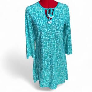 Capelton Road Women's Teal Skipped Stones Seaside Beach Dress
